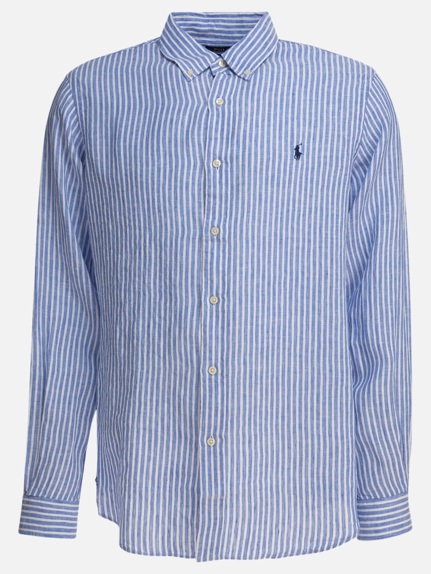 Polo Ralph Lauren Striped linen shirt Blue - Men | VIETTI Online Store Polo Ralph Lauren Striped linen shirt Blue - Men | VIETTI Online Store