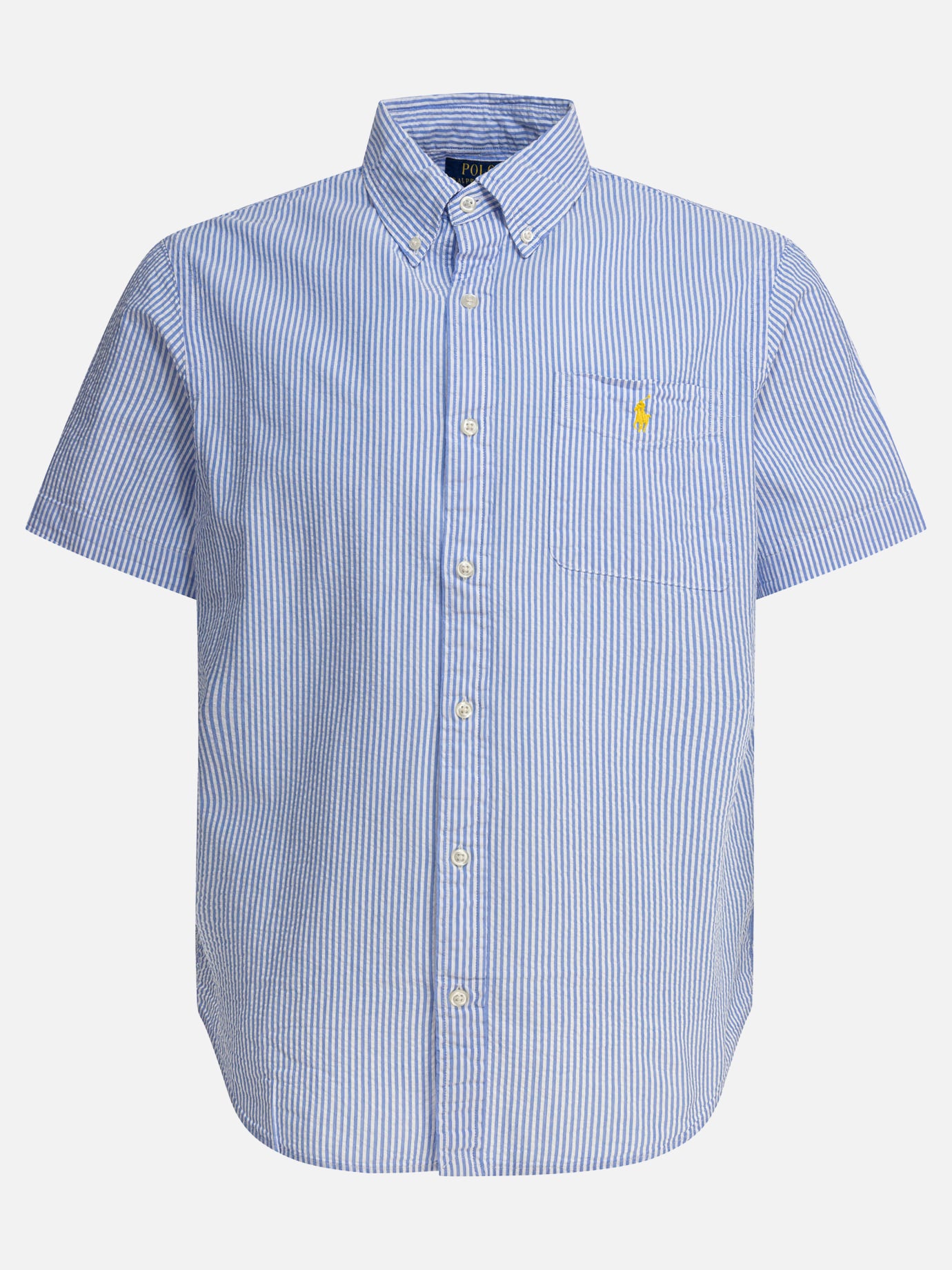 Polo Ralph Lauren Custom fit seersucker casual shirt Light blue - Men | VIETTI Online Store Polo Ralph Lauren Custom fit seersucker casual shirt Light blue - Men | VIETTI Online Store