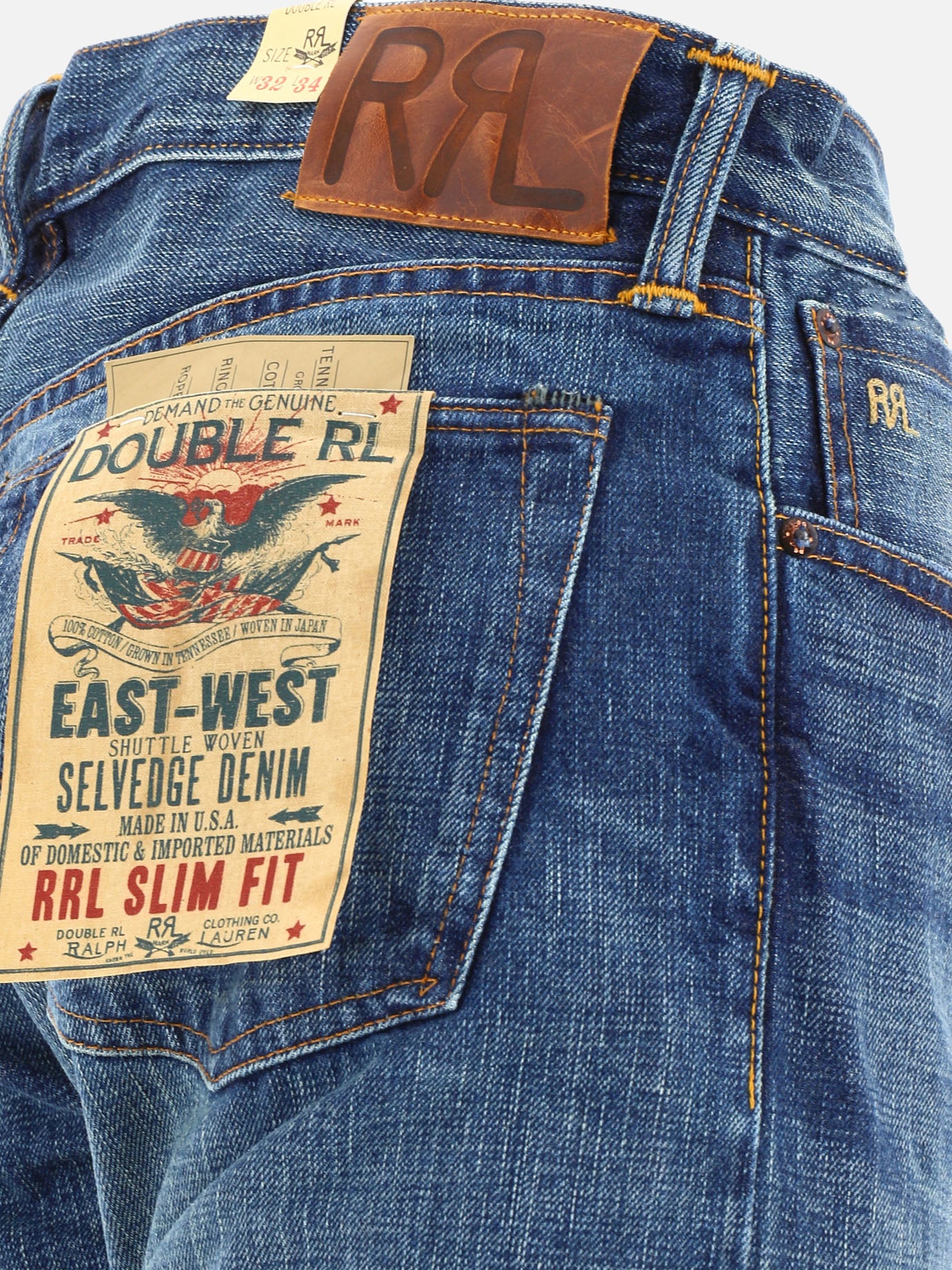 Straight-leg jeans Solid colour Blue - RRL by Ralph Lauren Men | PDP | VIETTI Online Store | Zoom-Modal_4