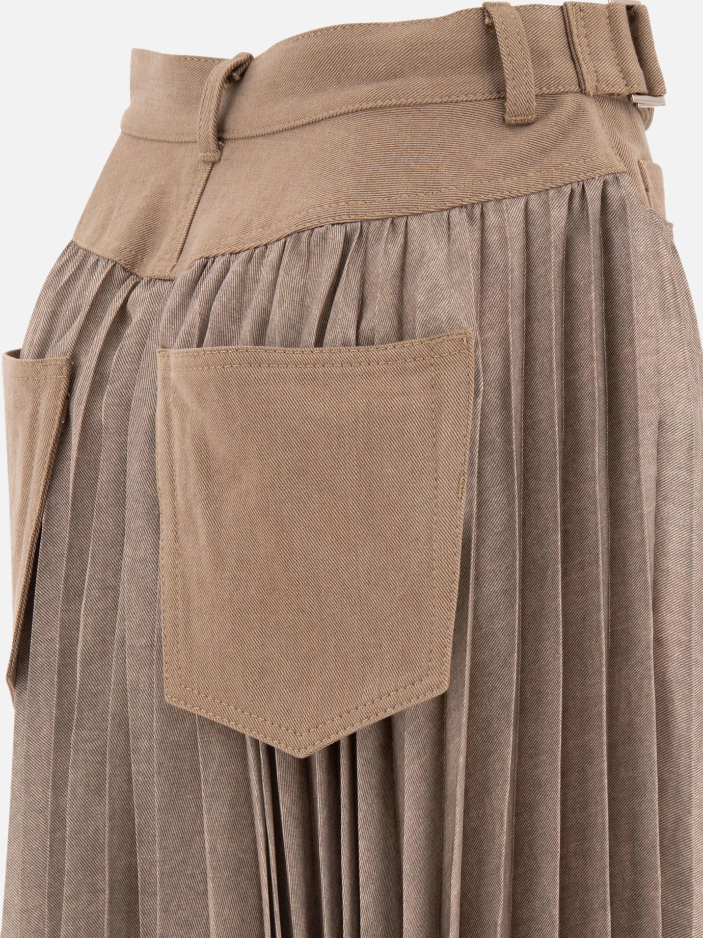 Long skirts Solid colour Beige - Sacai Women | PDP | VIETTI Online Store | Zoom-Modal_4