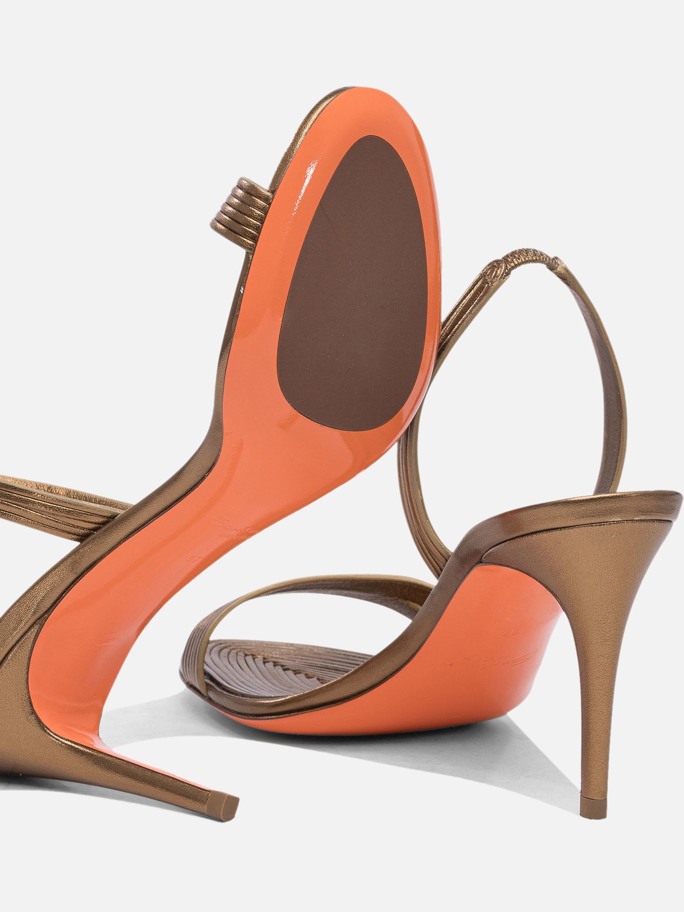 Heeled sandals 100% leather - 100% leather Gold - Santoni Women | PDP | VIETTI Online Store | Zoom-Modal_5