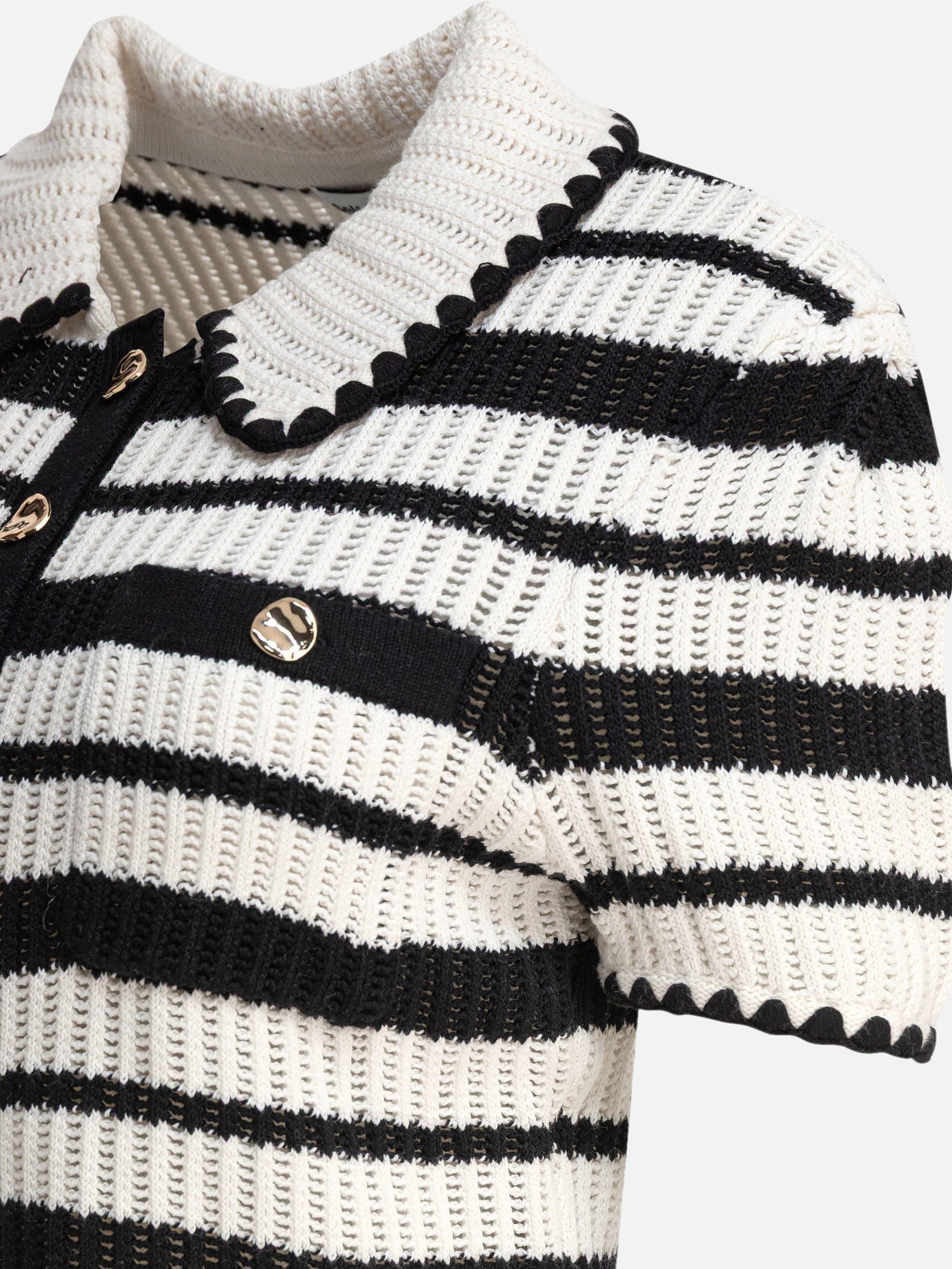 Polo sweater Striped White - Self-portrait Women | PDP | VIETTI Online Store | Zoom-Modal_4