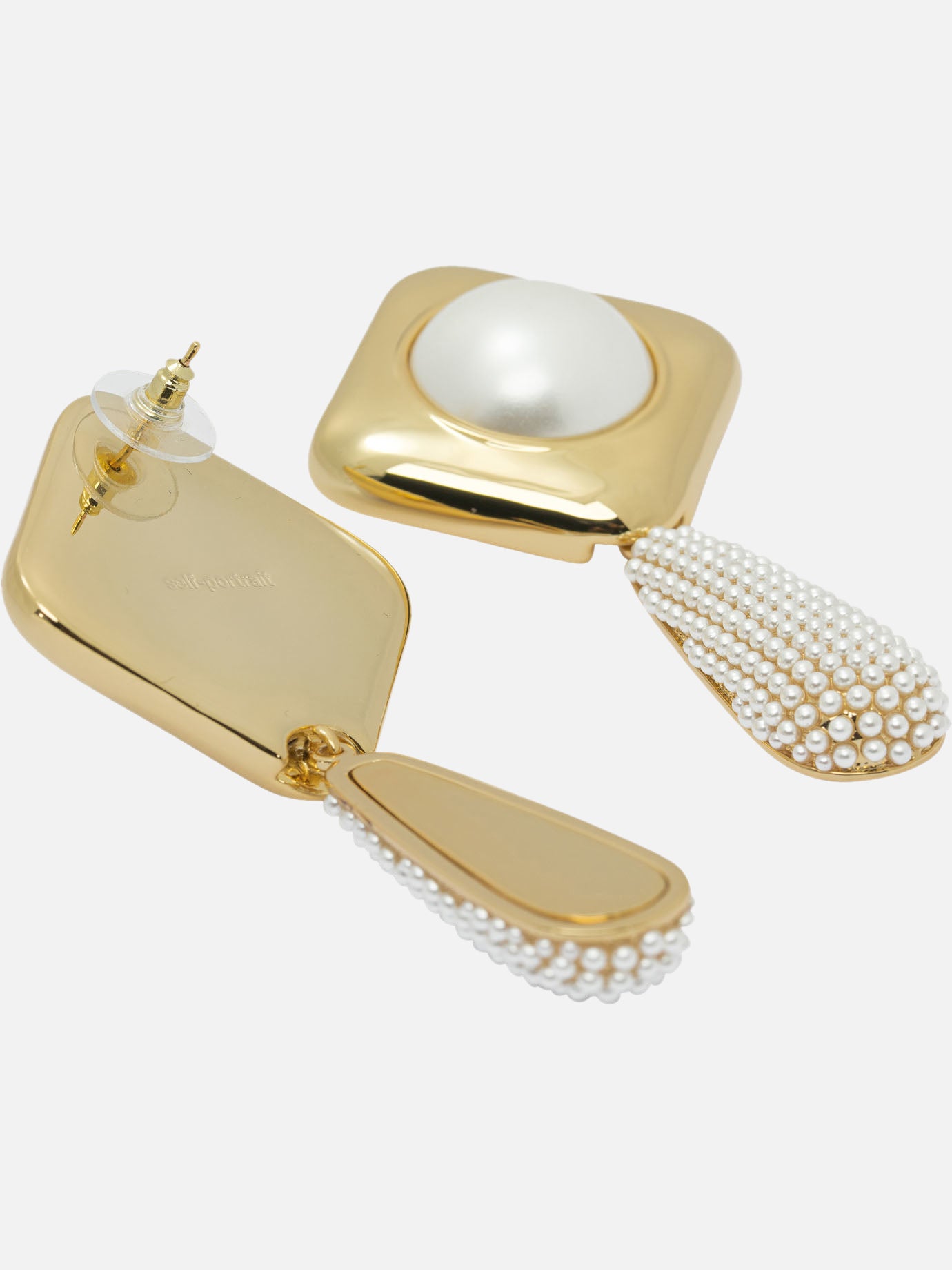 Earrings 80% brass 20% stainless steel - 100% faux pearl Gold - Self-portrait Women | PDP | VIETTI Online Store | Zoom-Modal_2