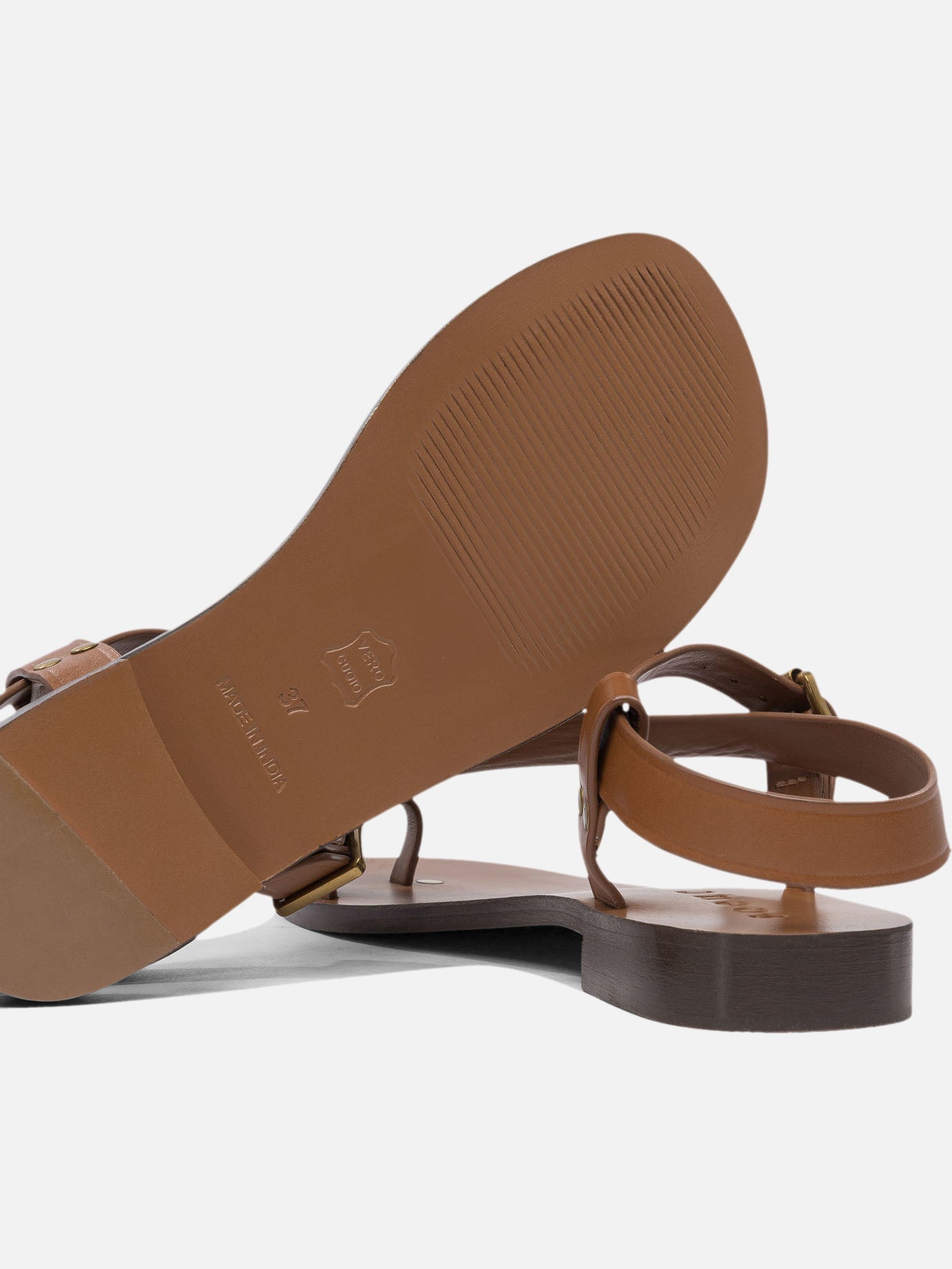 Flat sandals 100% bovine leather - 100% leather Brown - Soeur Women | PDP | VIETTI Online Store | Zoom-Modal_5