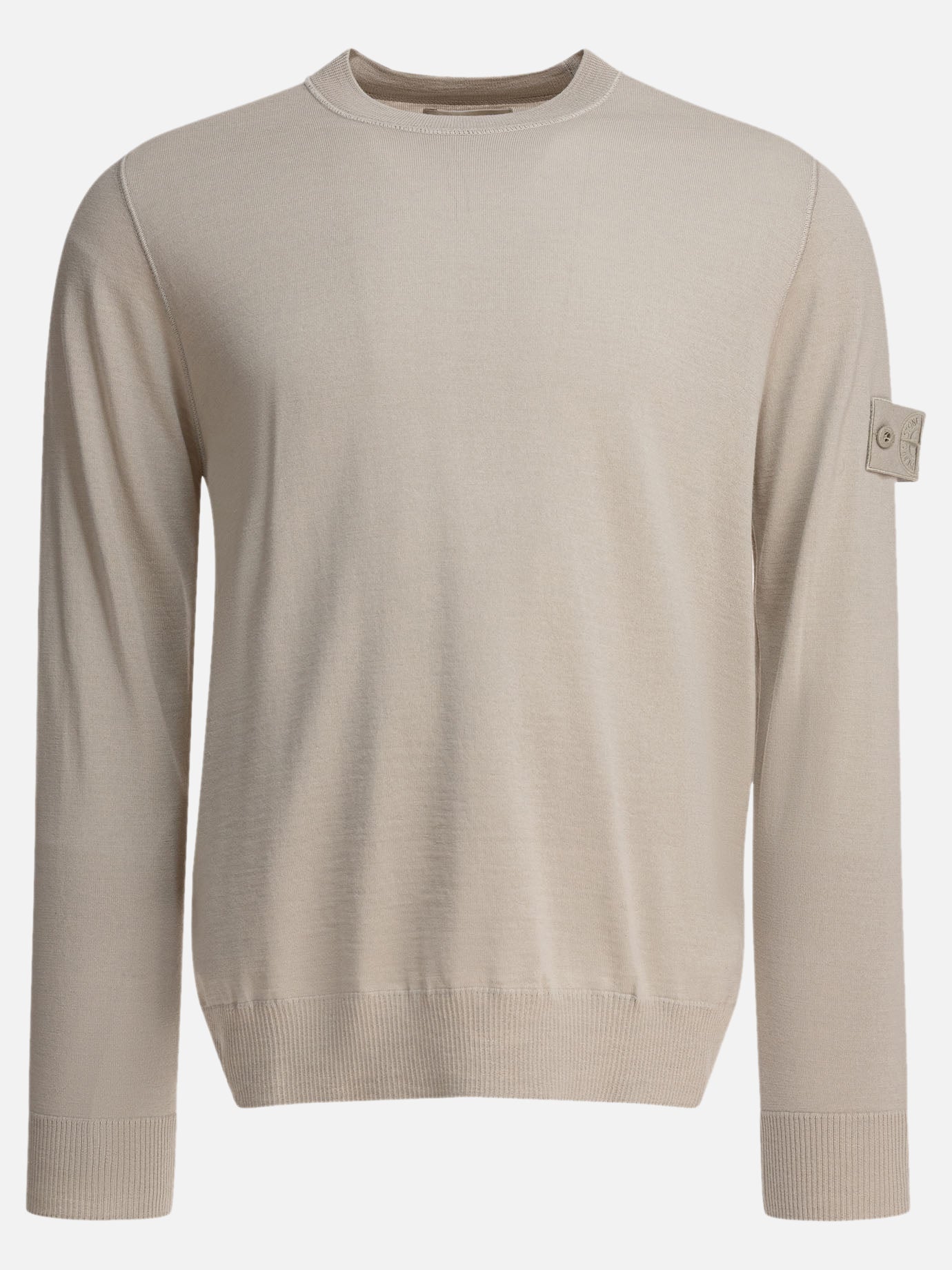 Stone Island Maglione girocollo in pura lana leggera RWS Beige
