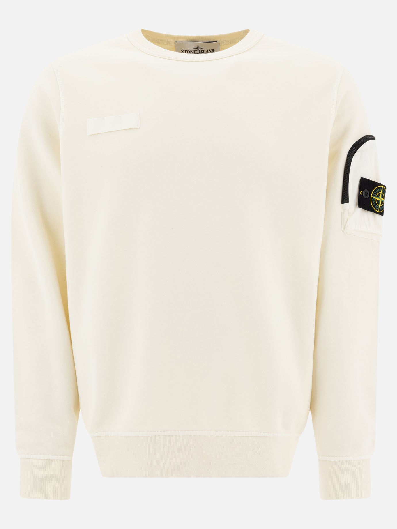 Stone Island Cotton fleece sweatshirt White - Men | VIETTI Stone Island Cotton fleece sweatshirt White - Men | VIETTI