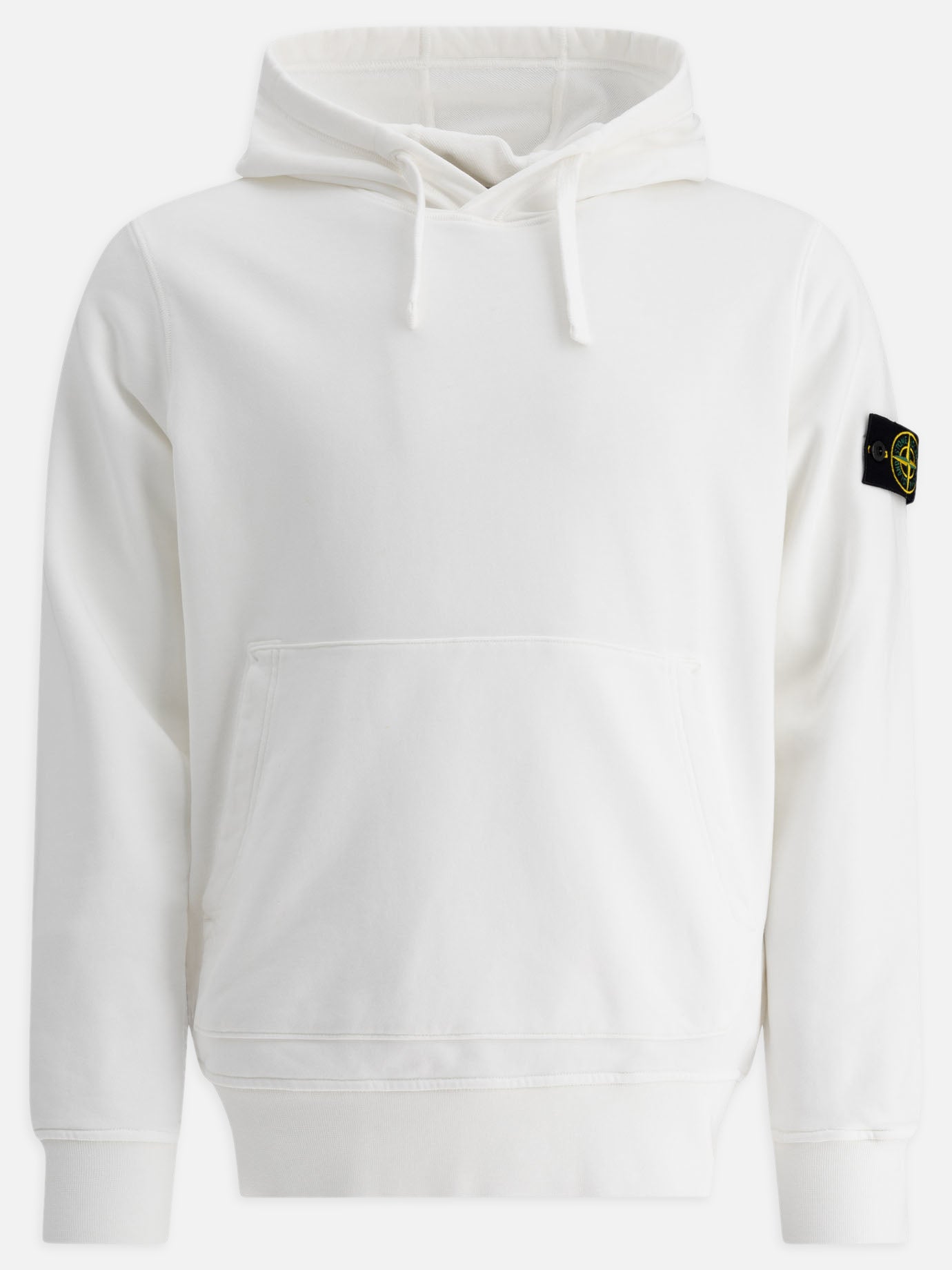 Stone Island Organic cotton fleece hoodie White Men VIETTI