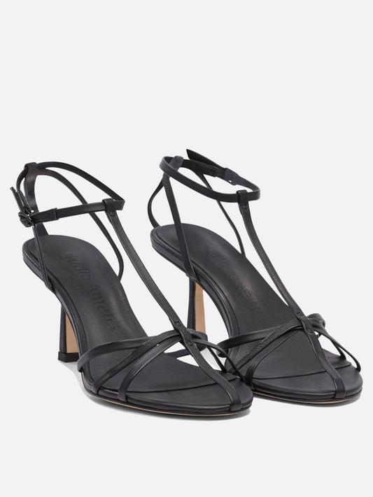 Heeled sandals 100% leather - 100% leather Black - Studio Amelia Women | PLP | VIETTI Online Store | 2