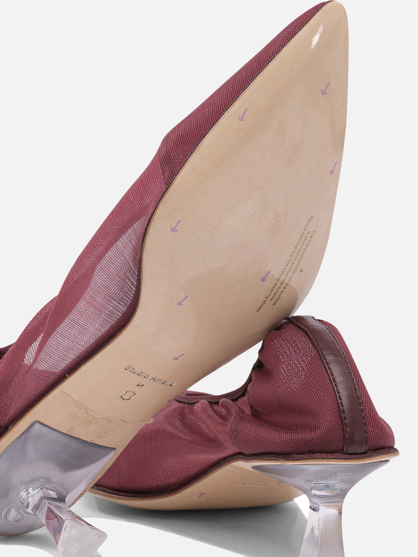 Pumps 100% mesh - 100% leather Bordeaux - Studio Amelia Women | PDP | VIETTI Online Store | Zoom-Modal_5