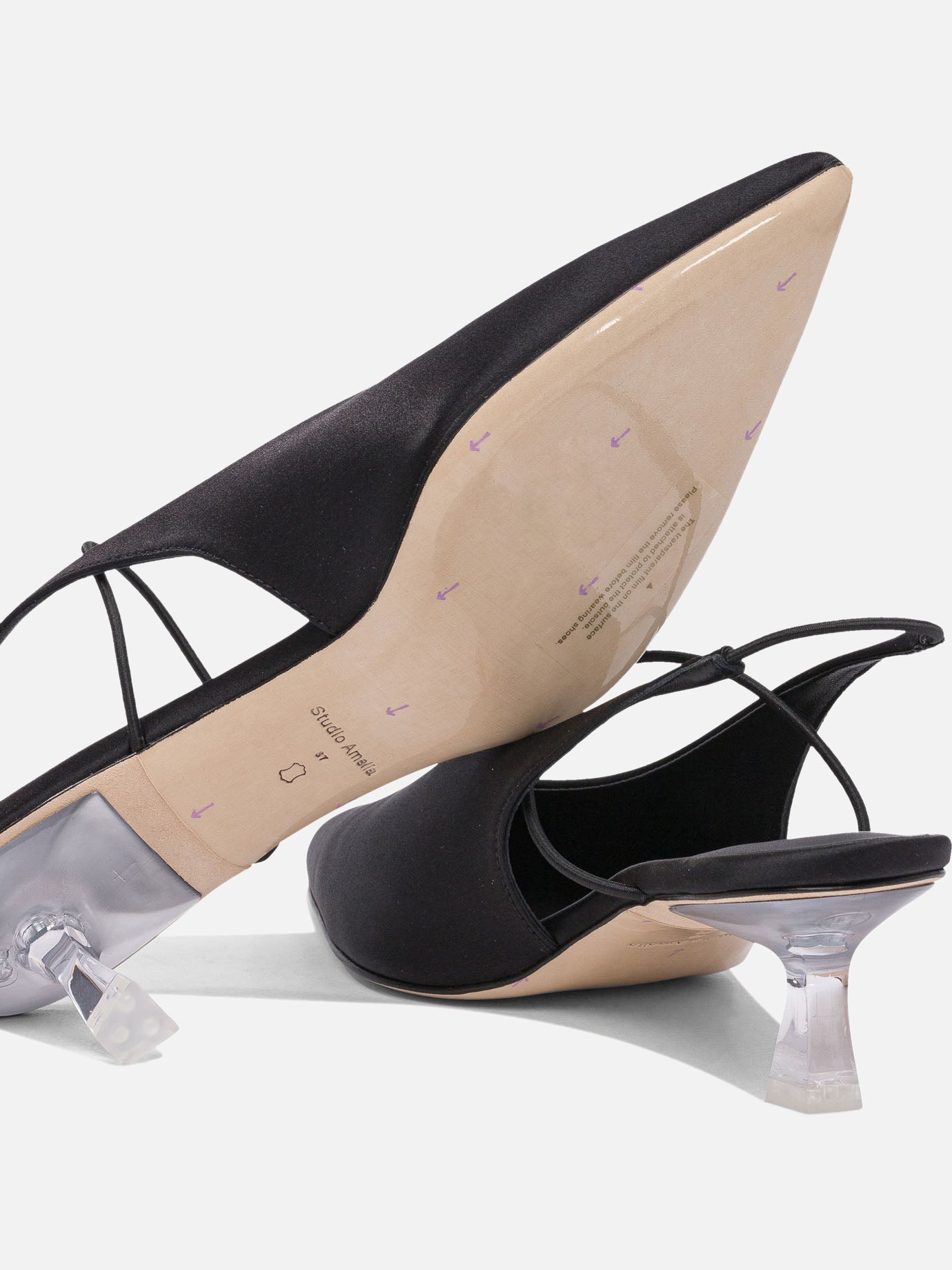 Slingbacks 100% fabric - 100% leather Black - Studio Amelia Women | PDP | VIETTI Online Store | Zoom-Modal_5