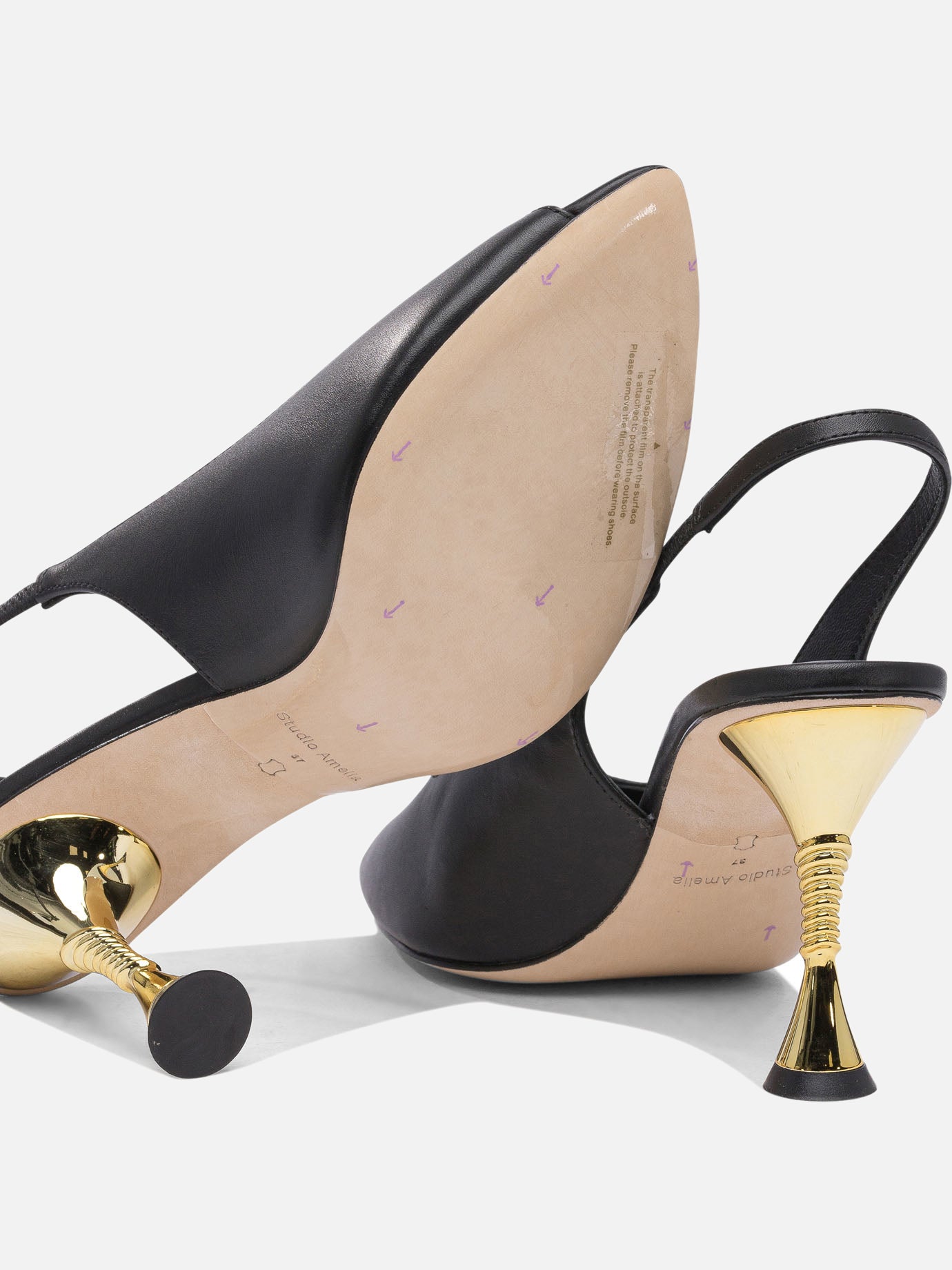 Slingbacks 100% leather - 100% leather Black - Studio Amelia Women | PDP | VIETTI Online Store | Zoom-Modal_5