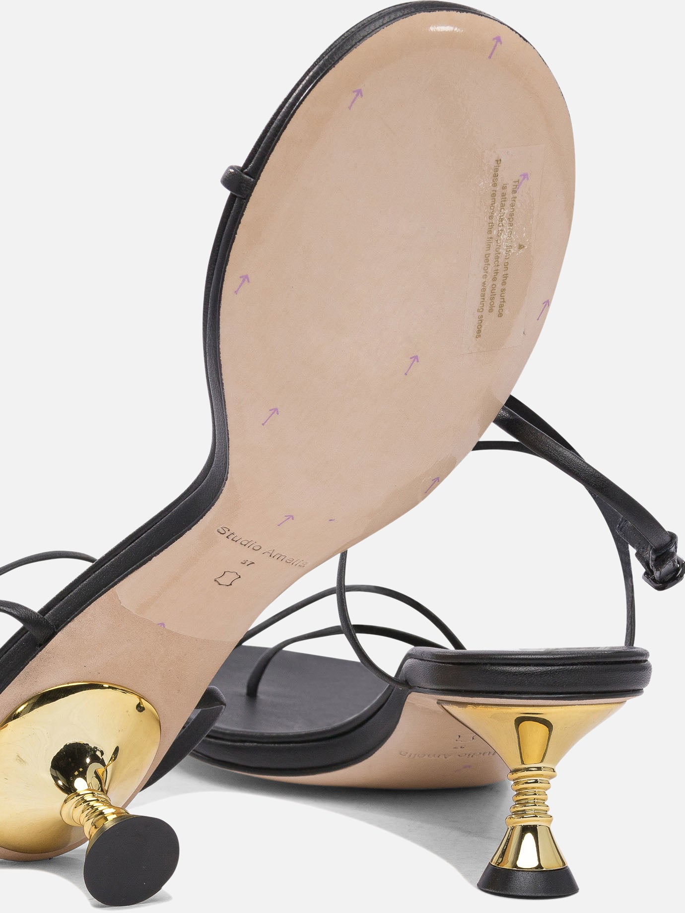 Heeled sandals 100% leather - 100% leather Black - Studio Amelia Women | PDP | VIETTI Online Store | Zoom-Modal_5