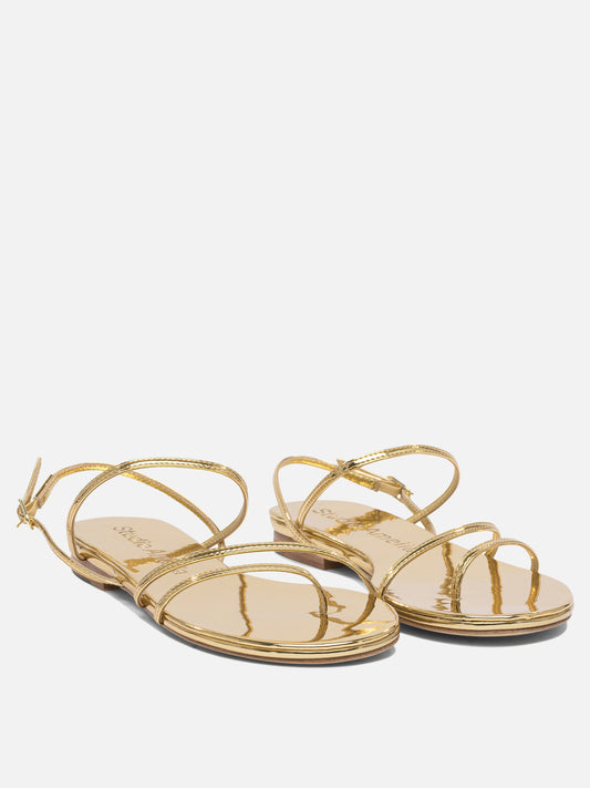 Flat sandals 100% leather - 100% leather Gold - Studio Amelia Women | PLP | VIETTI Online Store | 2