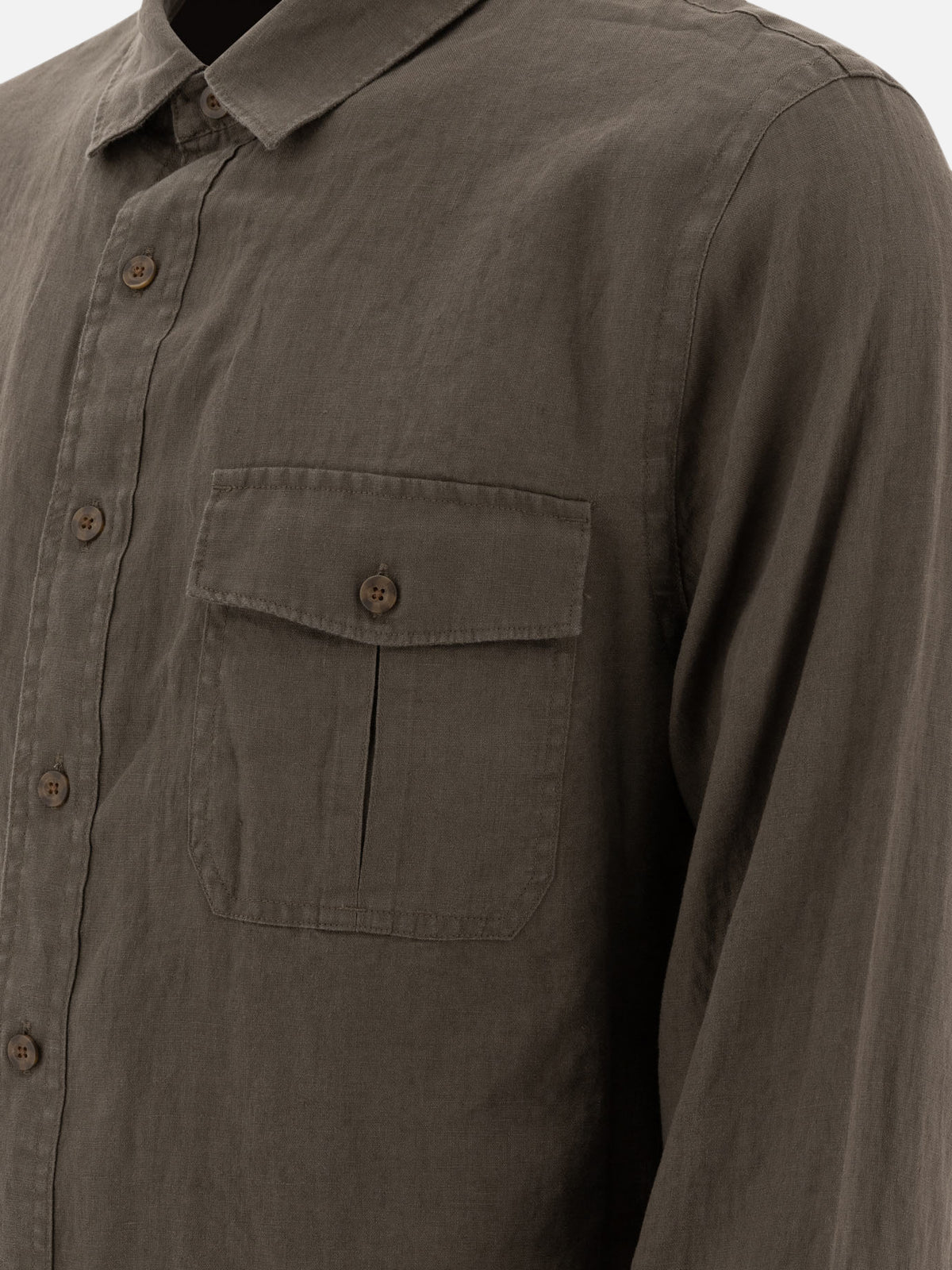 Vince Linen "Utility" Shirt Green