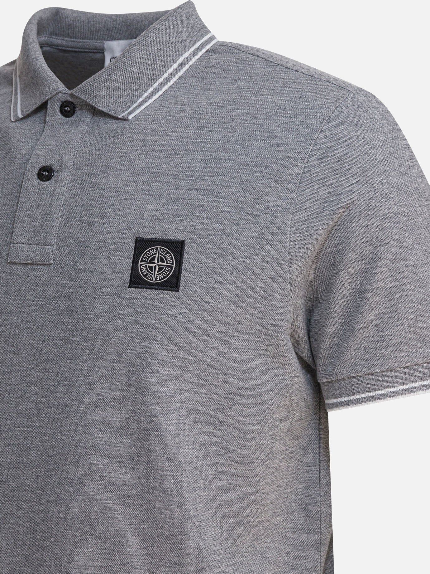 Polo shirts with buttons Logo Grey - Stone Island Men | PDP | VIETTI Online Store | Zoom-Modal_4