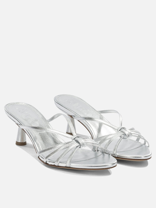 Heeled sandals 100% nappa leather - 100% cow leather Silver - Aeyde Women | PLP | VIETTI Online Store | 2