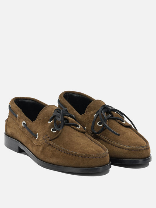 Laced loafers 100% cow suede leather - 50% cow leather 50% rubber Brown - Aeyde Women | PLP | VIETTI Online Store | 2