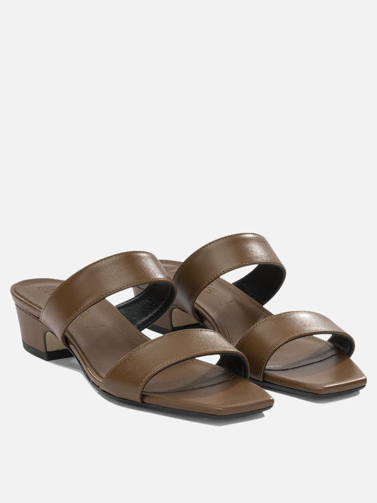 Heeled sandals 100% nappa leather - 100% cow leather Brown - Aeyde Women | PDP | VIETTI Online Store | 2