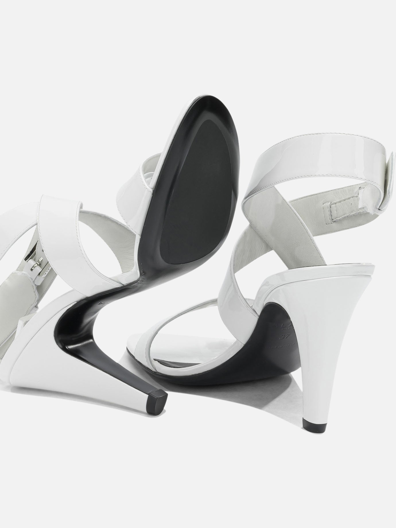 Heeled sandals 100% leather - 50% leather 50% rubber White - Alaïa Women | PDP | VIETTI Online Store | Zoom-Modal_5