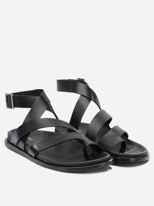 Flat sandals 100% cow leather - 100% cow leather Black - Alohas Women | PLP | VIETTI Online Store | 2