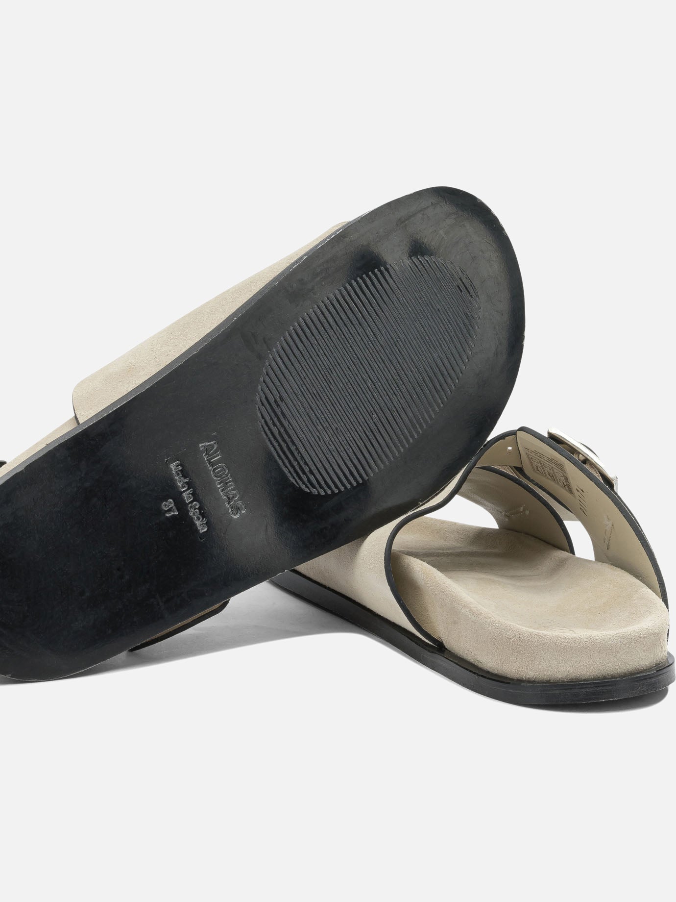 Flat sandals 100% cow suede - 100% cow leather Beige - Alohas Women | PDP | VIETTI Online Store | Zoom-Modal_5