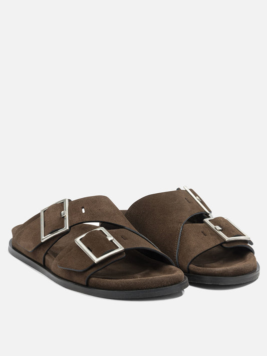 Flat sandals 100% cow suede - 100% cow leather Brown - Alohas Women | PLP | VIETTI Online Store | 2