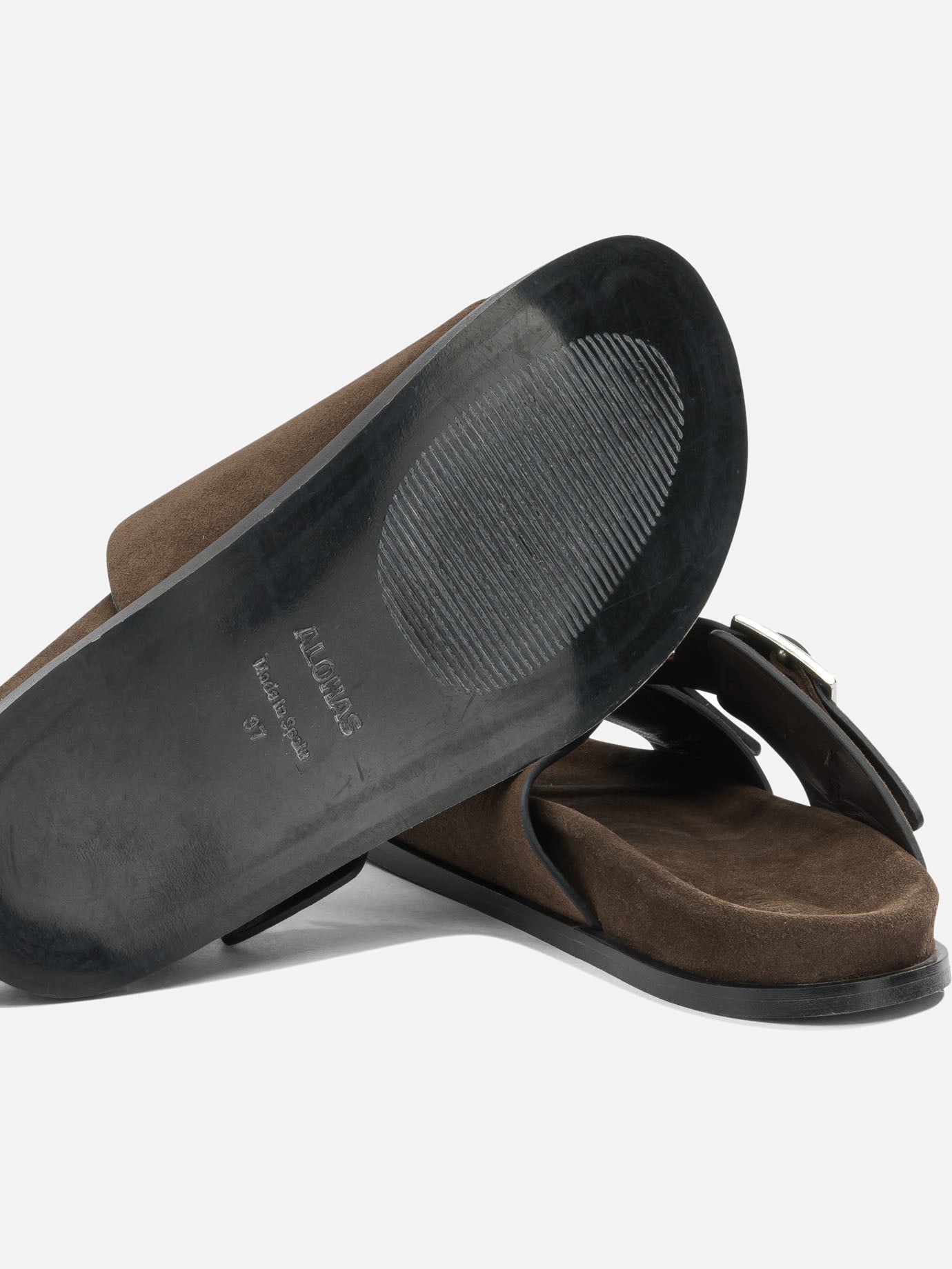 Flat sandals 100% cow suede - 100% cow leather Brown - Alohas Women | PDP | VIETTI Online Store | Zoom-Modal_5