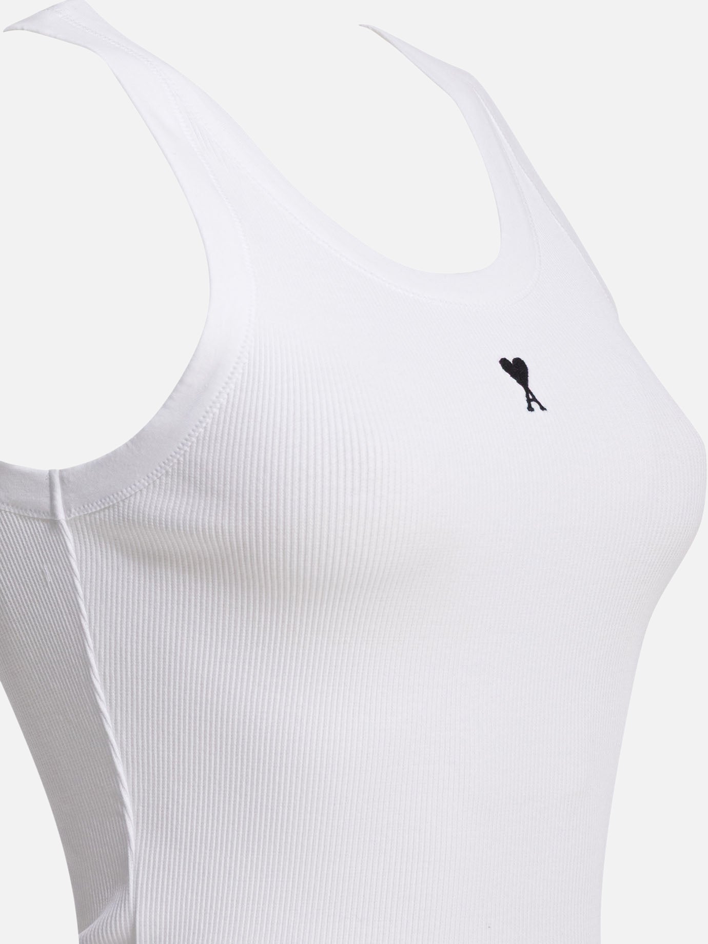 Ami Paris Cotton tank top with logo White