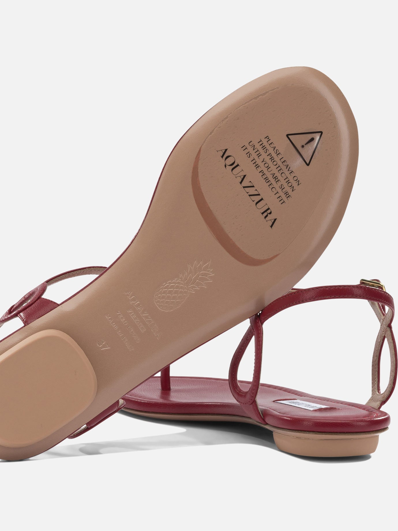 Flat sandals 100% leather - 100% rubber Red - Aquazzura Women | PDP | VIETTI Online Store | Zoom-Modal_5