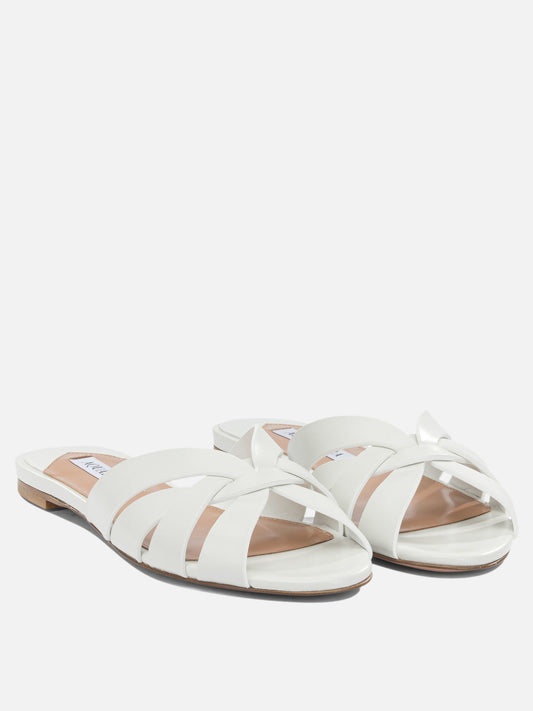 Slides 100% calf leather - 100% calf leather White - Aquazzura Women | PDP | VIETTI Online Store | 2
