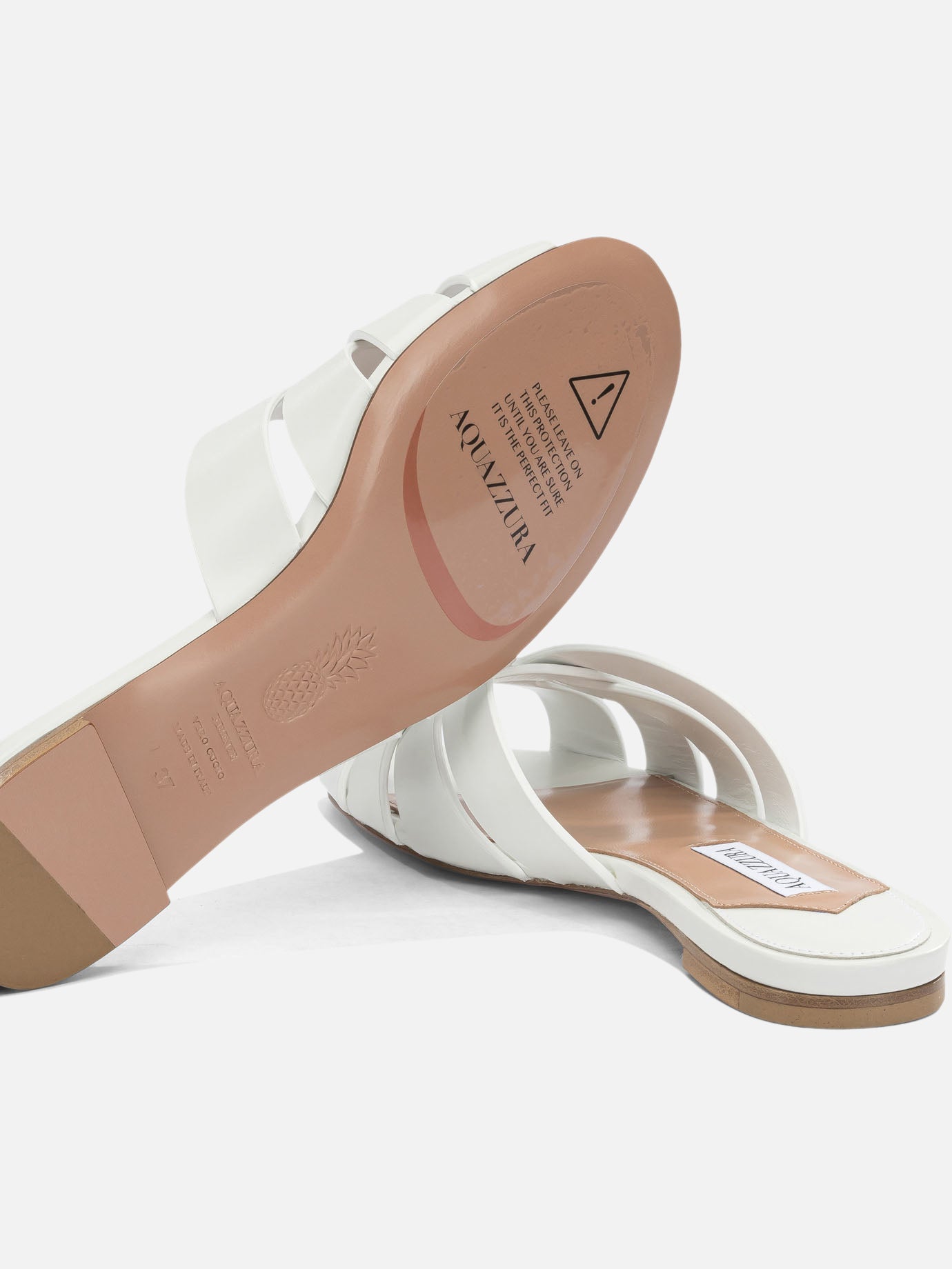 Slides 100% calf leather - 100% calf leather White - Aquazzura Women | PDP | VIETTI Online Store | Zoom-Modal_5
