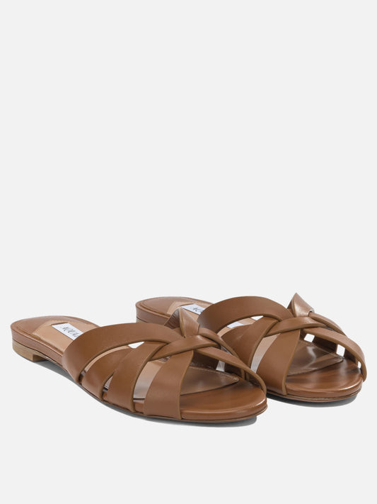 Slides 100% calf leather - 100% calf leather Marrone - Aquazzura Donna | PLP | VIETTI Online Store | 2