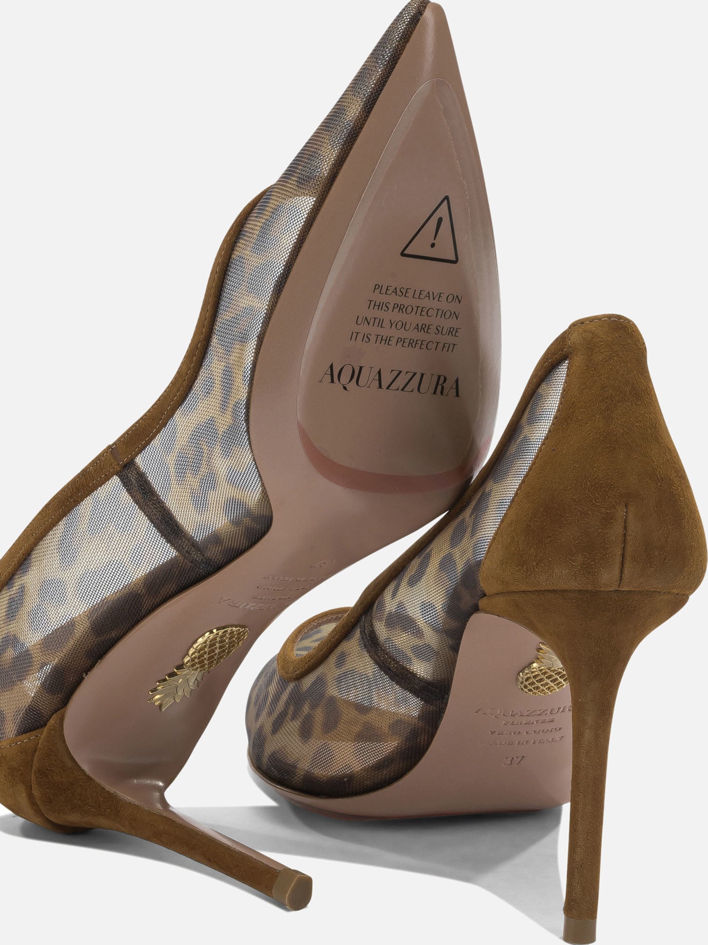 Aquazzura Animal print pumps 85mm Brown