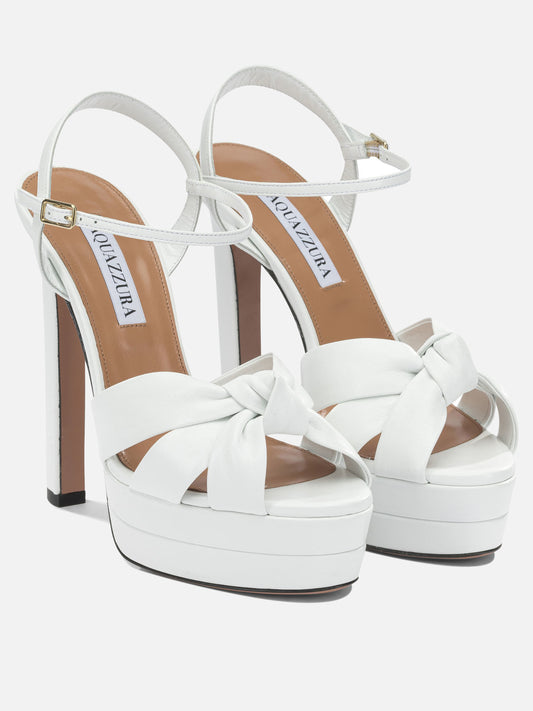 Heeled sandals 100% crossbred leather - 100% calf leather White - Aquazzura Women | PDP | VIETTI Online Store | 2