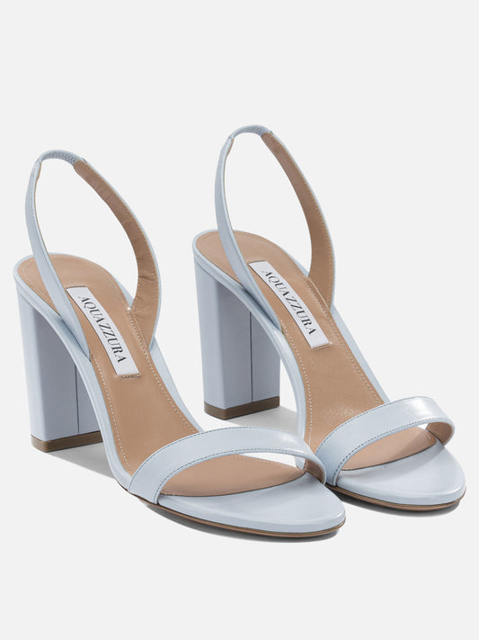 Heeled sandals 100% leather - 100% leather Light blue - Aquazzura Women | PLP | VIETTI Online Store | 2