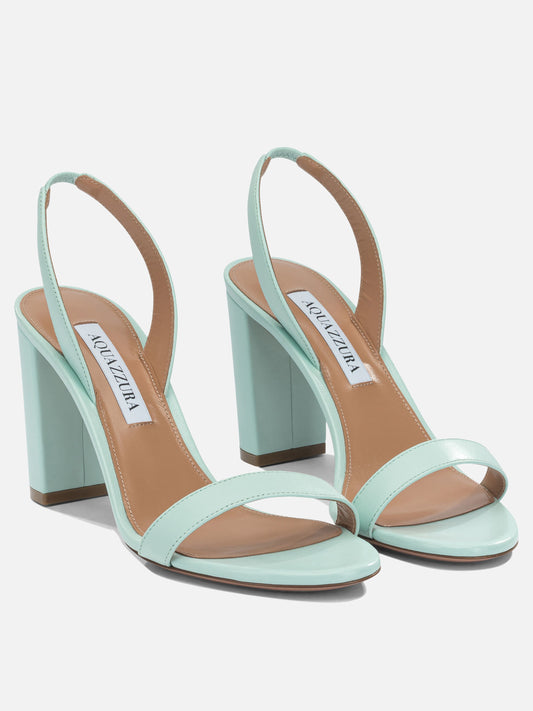 Heeled sandals 100% leather - 100% leather Light blue - Aquazzura Women | PLP | VIETTI Online Store | 2