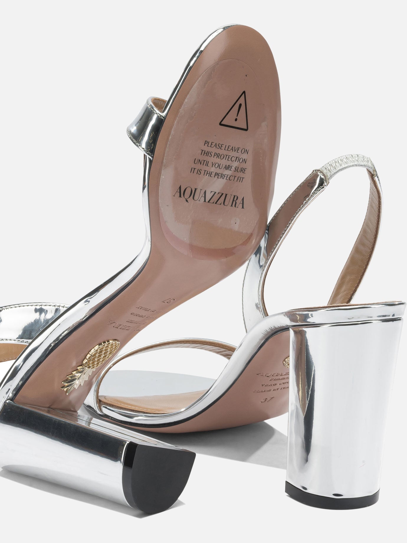Heeled sandals 40% polyester 38% polyurethane 22% thermoplastic polyurethane - 100% calf leather Silver - Aquazzura Women | PDP | VIETTI Online Store | Zoom-Modal_5