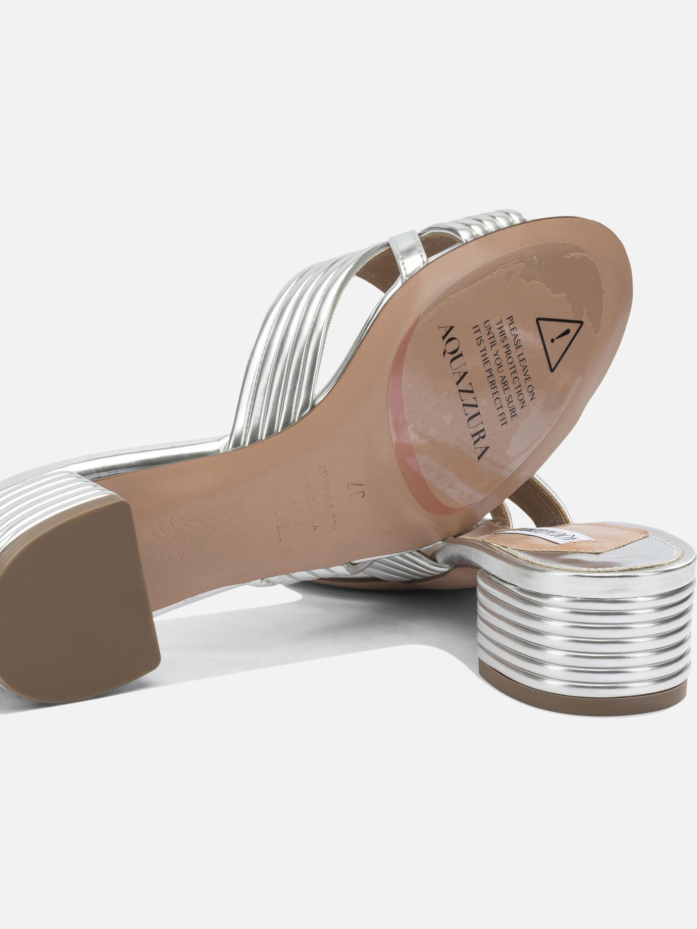 Heeled sandals 05% alpha - 100% calf leather Silver - Aquazzura Women | PDP | VIETTI Online Store | Zoom-Modal_5