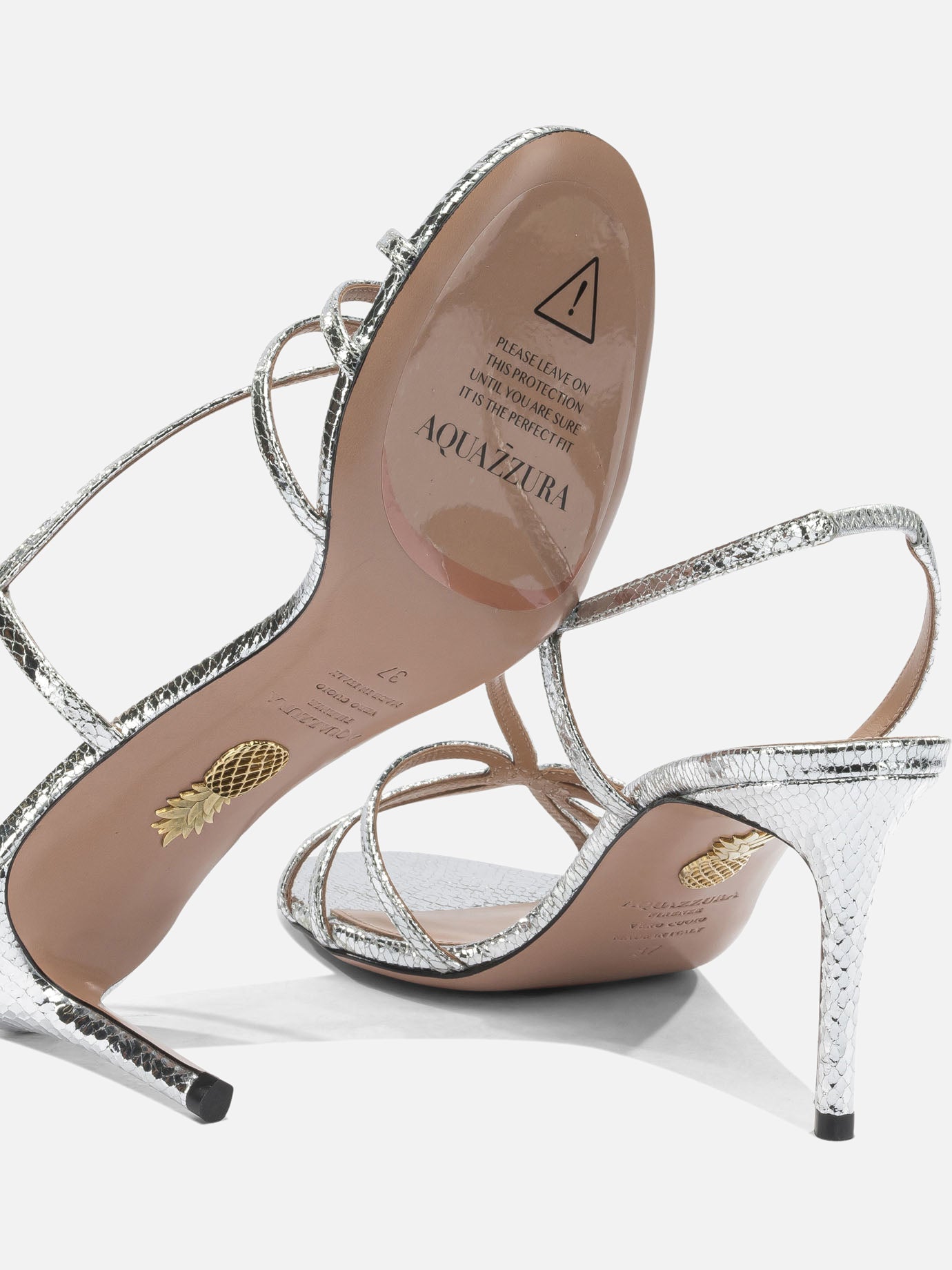 Aquazzura "Talk To Me 75mm" heeled sandals Silver