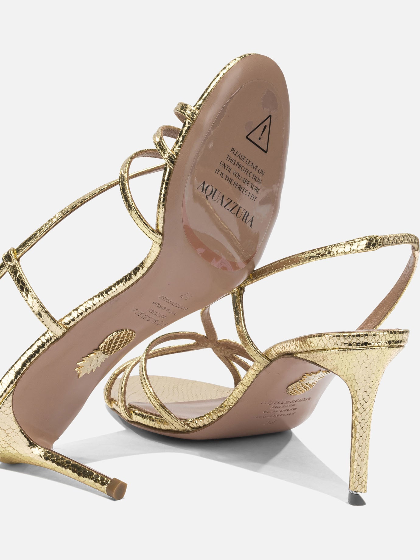 Aquazzura "Talk To Me 75mm" heeled sandals Gold