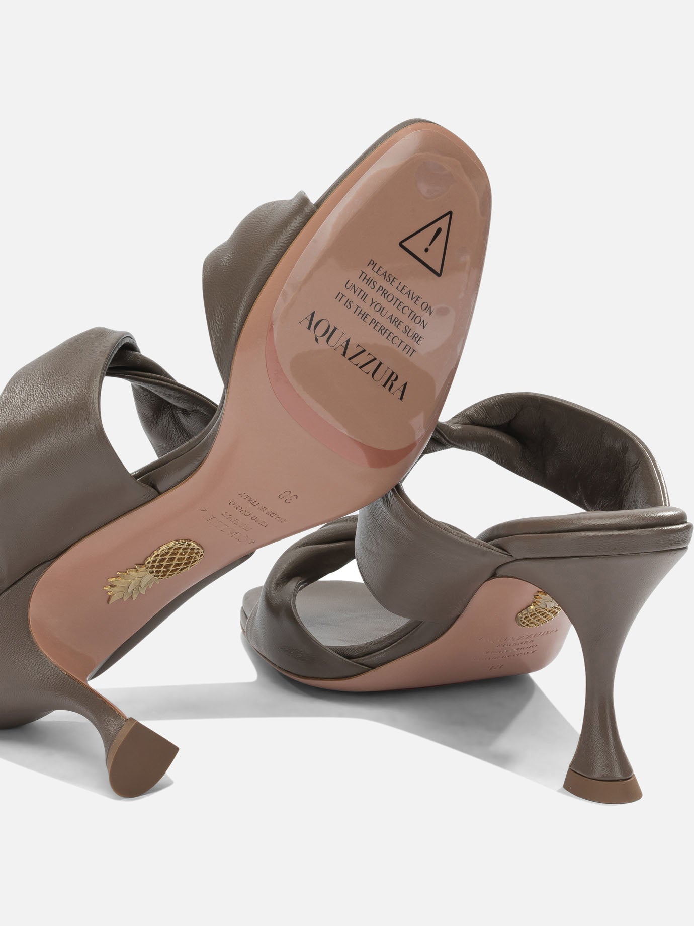 Heeled sandals 100% crossbred leather - 100% calf leather Brown - Aquazzura Women | PDP | VIETTI Online Store | Zoom-Modal_5