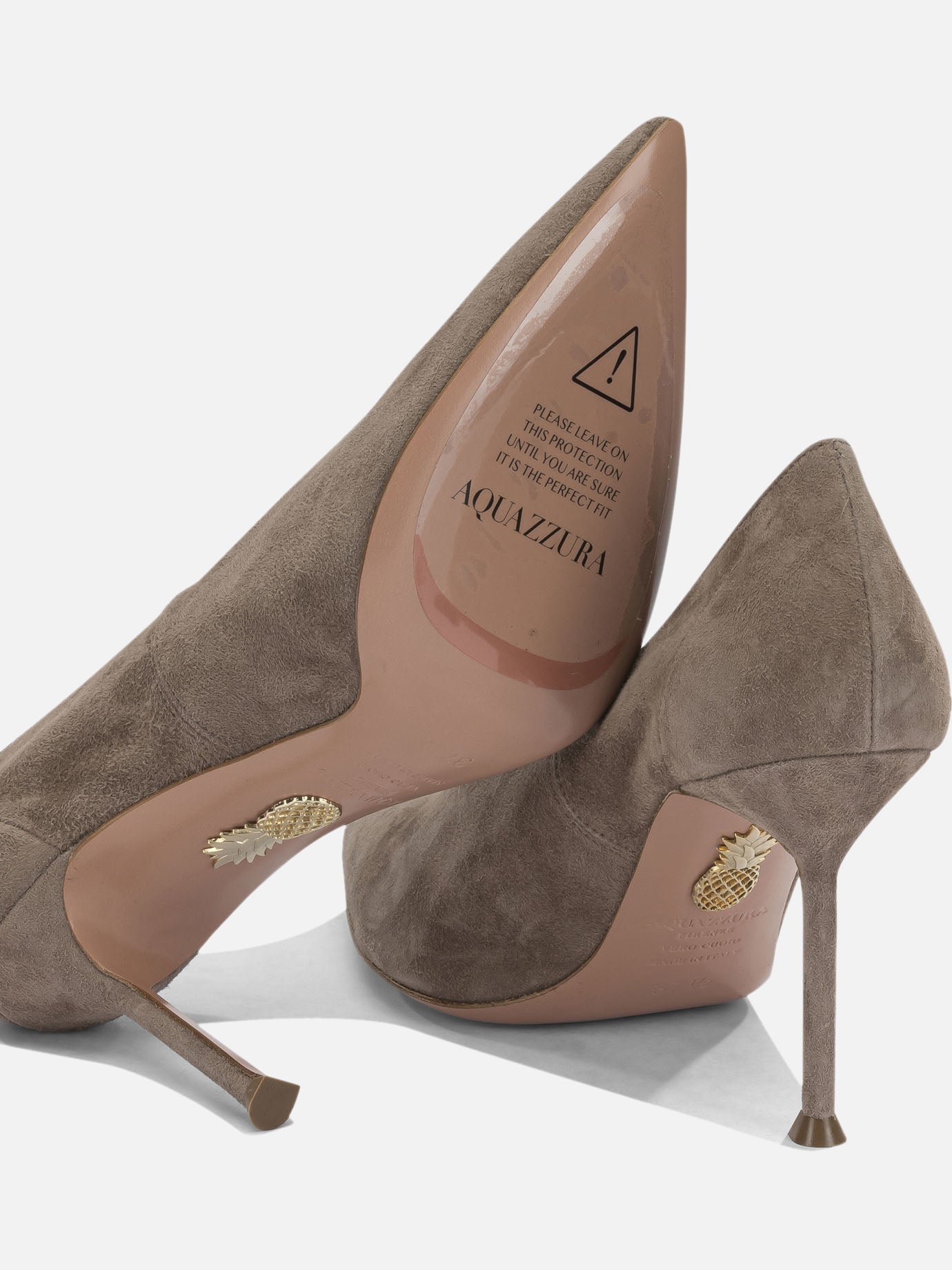 Sandali con tacco 100% suede - 100% leather Grigio - Aquazzura Donna | PDP | VIETTI Online Store | Zoom-Modal_5