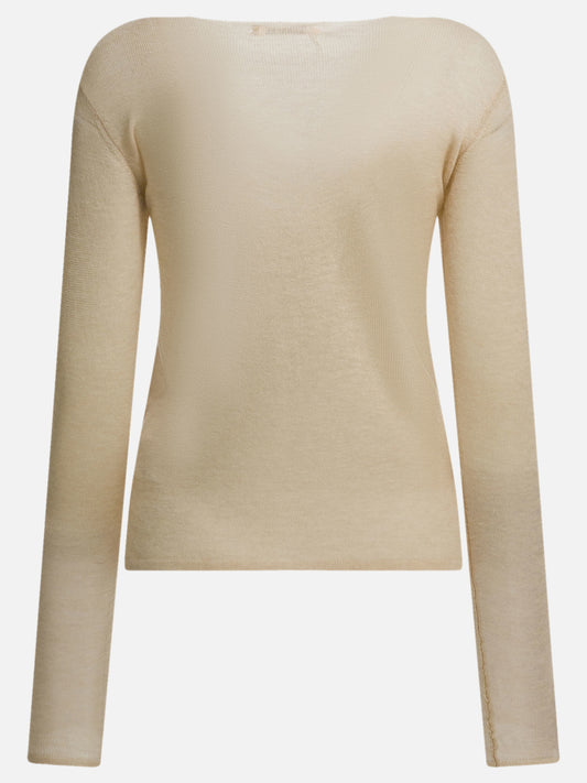 Boat neck sweaters Solid colour Beige - Auralee Women | PLP | VIETTI Online Store | 2