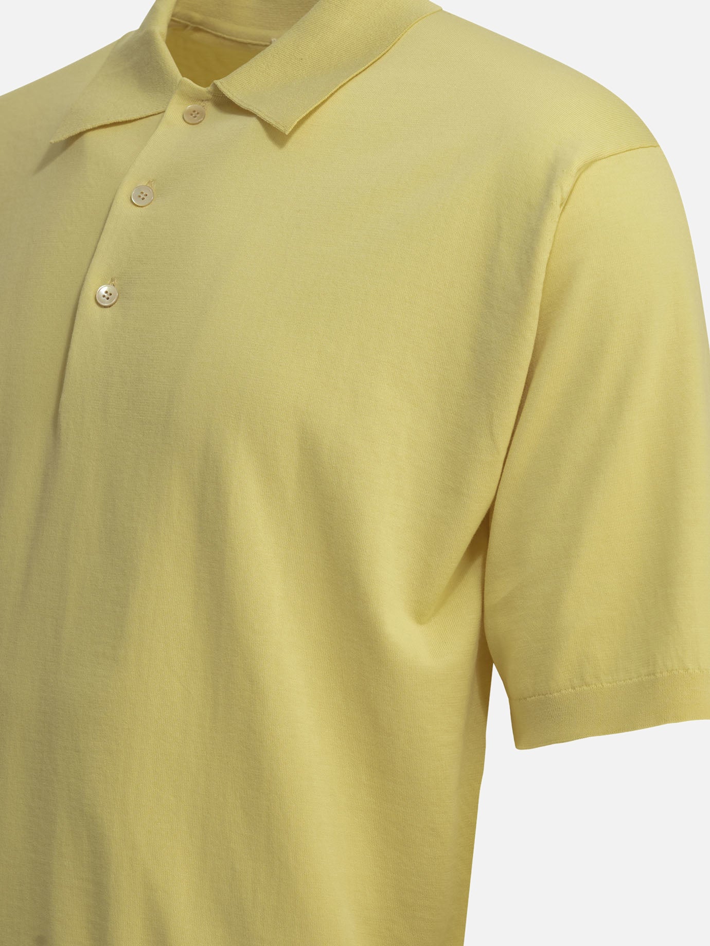 Polo shirts with buttons Solid colour Yellow - Auralee Men | PDP | VIETTI Online Store | Zoom-Modal_4