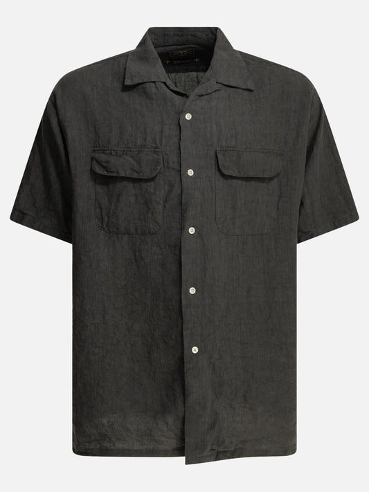 Beams Plus Casual linen shirt Brown