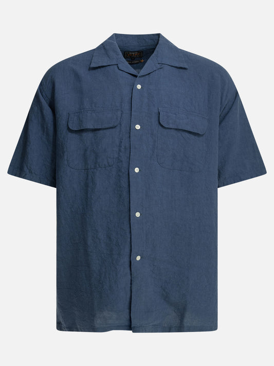 Beams Plus Casual linen shirt Blue