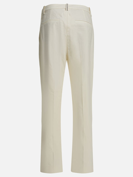 Tailored trousers Solid colour White - Brunello Cucinelli Women | PLP | VIETTI Online Store | 2