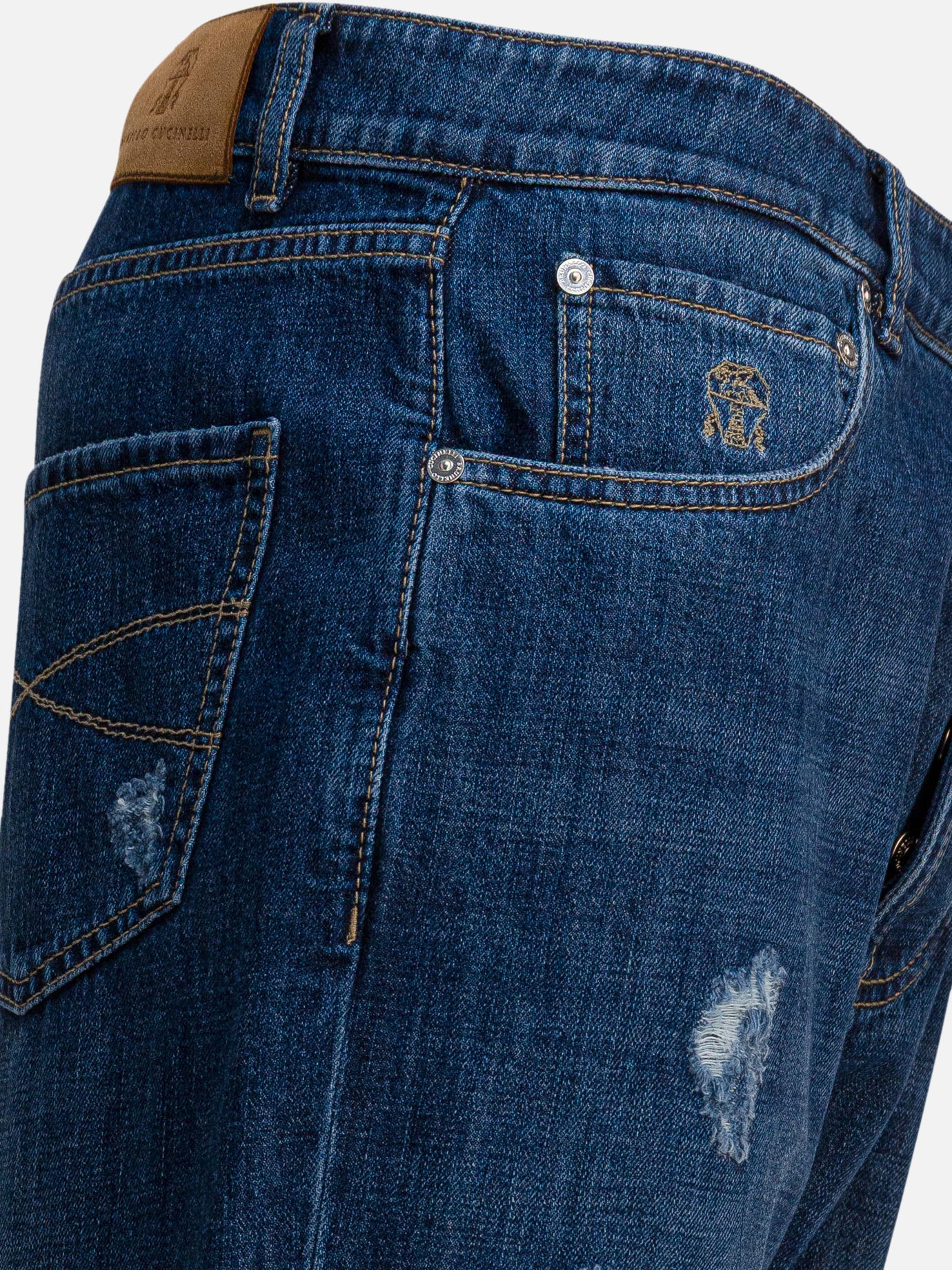 Jeans a gamba dritta Solid colour Blu - Brunello Cucinelli Uomo | PDP | VIETTI Online Store | Zoom-Modal_4