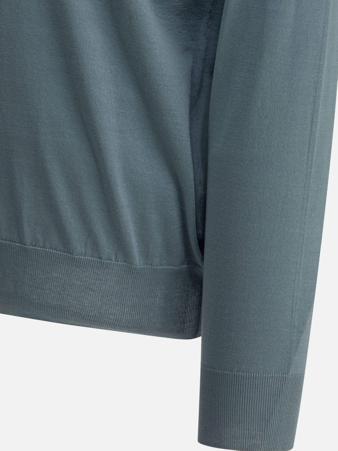 Crewneck sweaters Solid colour Light blue - Brunello Cucinelli Men | PDP | VIETTI Online Store | Zoom-Modal_6