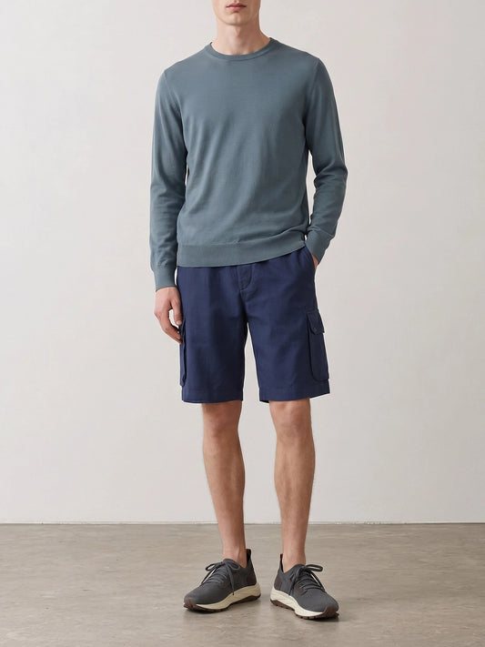Crewneck sweaters Solid colour Light blue - Brunello Cucinelli Men | PLP | VIETTI Online Store | 2